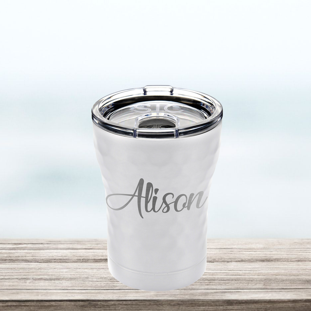 Monogram | 12 oz Engraved Tumbler with Lid | Coffee or Wine Cup