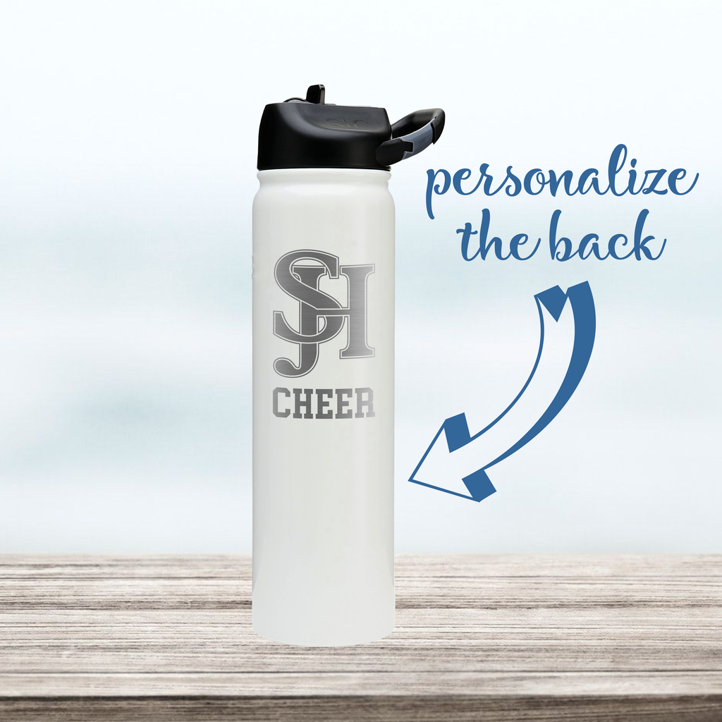 SJHHS CHEER- 27 oz Sports Bottle (Backside Engraving Included)