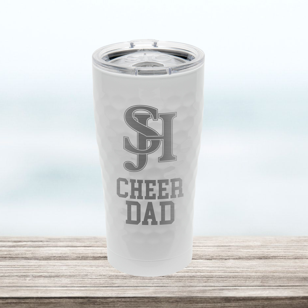 SJHHS "Cheer Dad" - 20 oz Tumbler - Hammered White