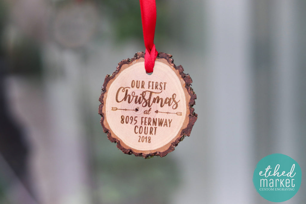 Realtor Gift OUR FIRST CHRISTMAS Personalized Wooden 2022 Ornament