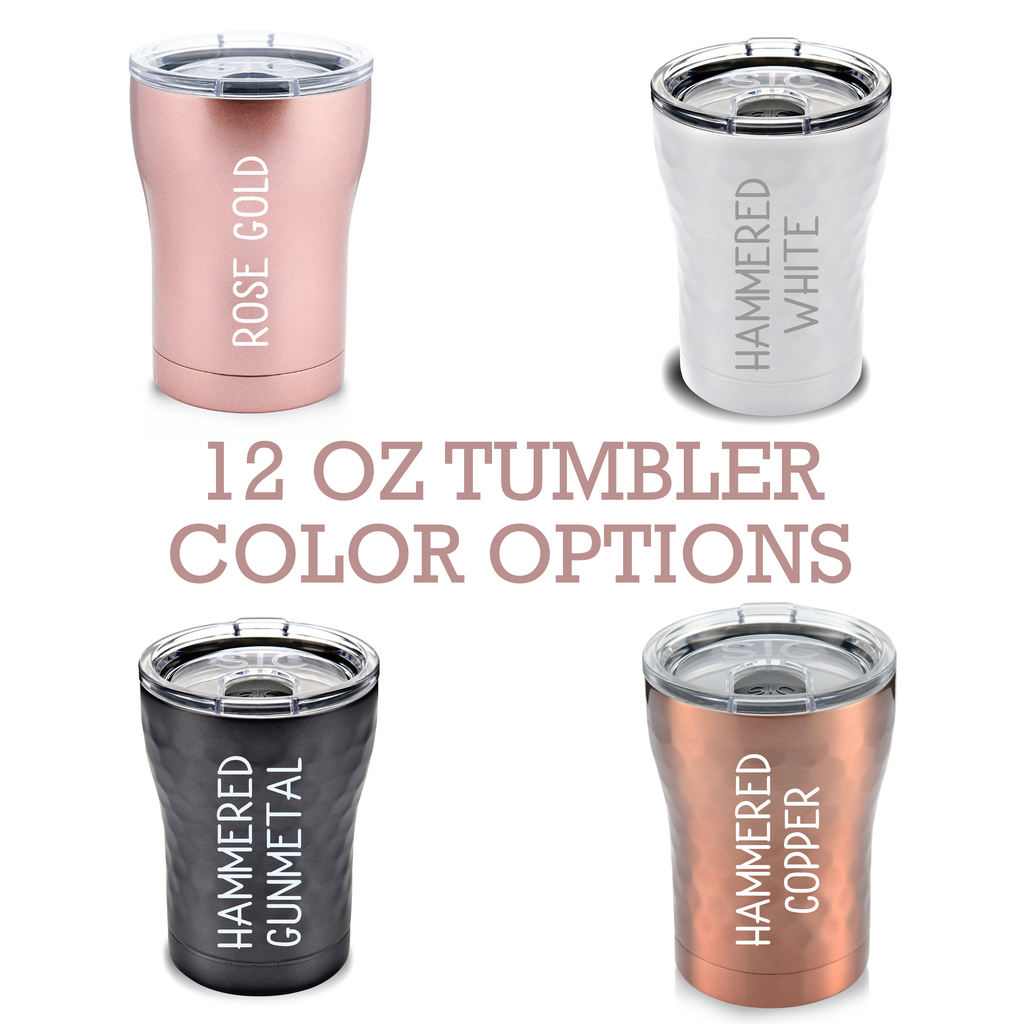 Monogram | 12 oz Engraved Tumbler with Lid | Coffee or Wine Cup
