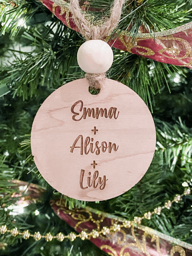 Funny Friendship Christmas Ornament, Laser-engraved, Customizable, Wood