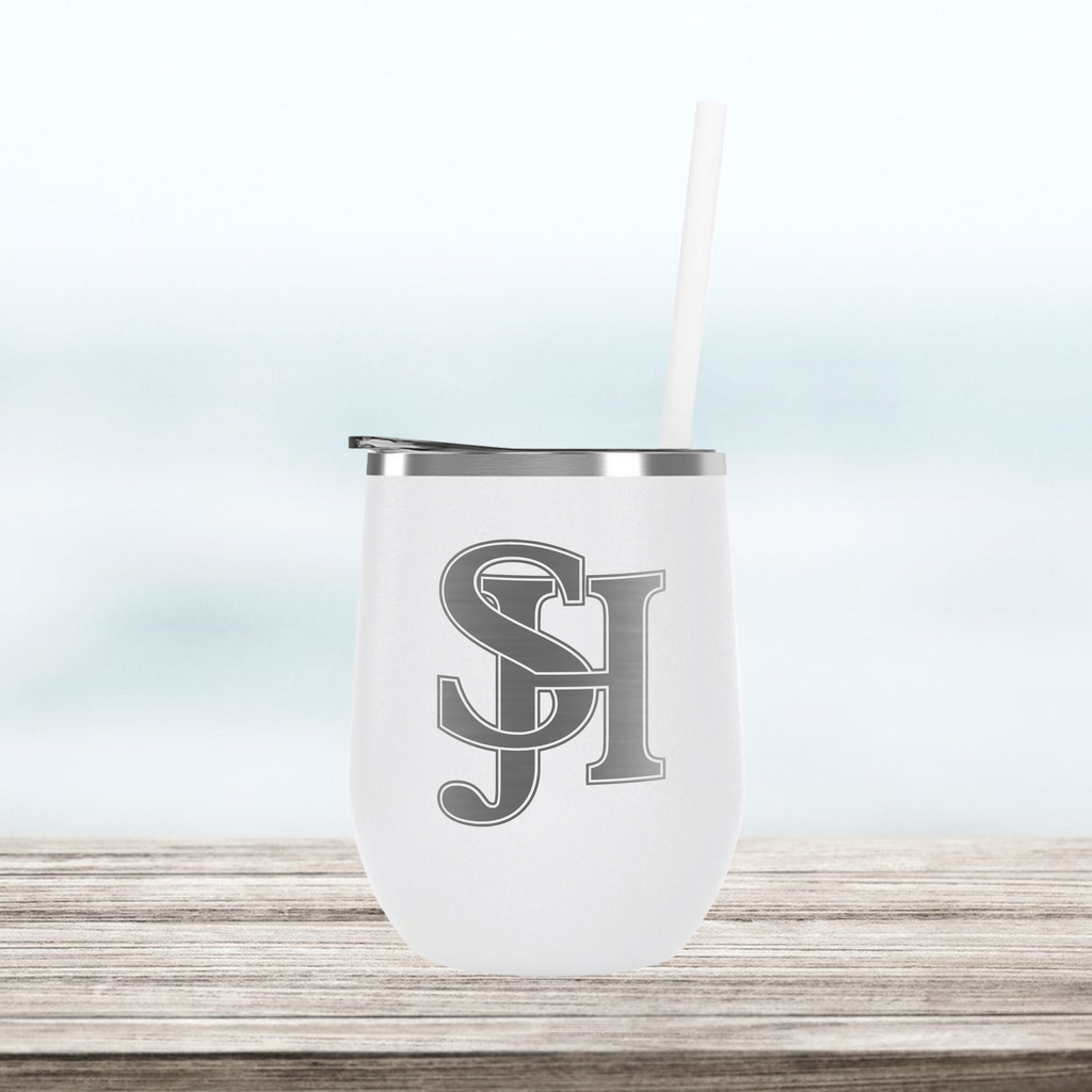 SJHHS (Logo Only) - Engraved Wine Tumbler - White
