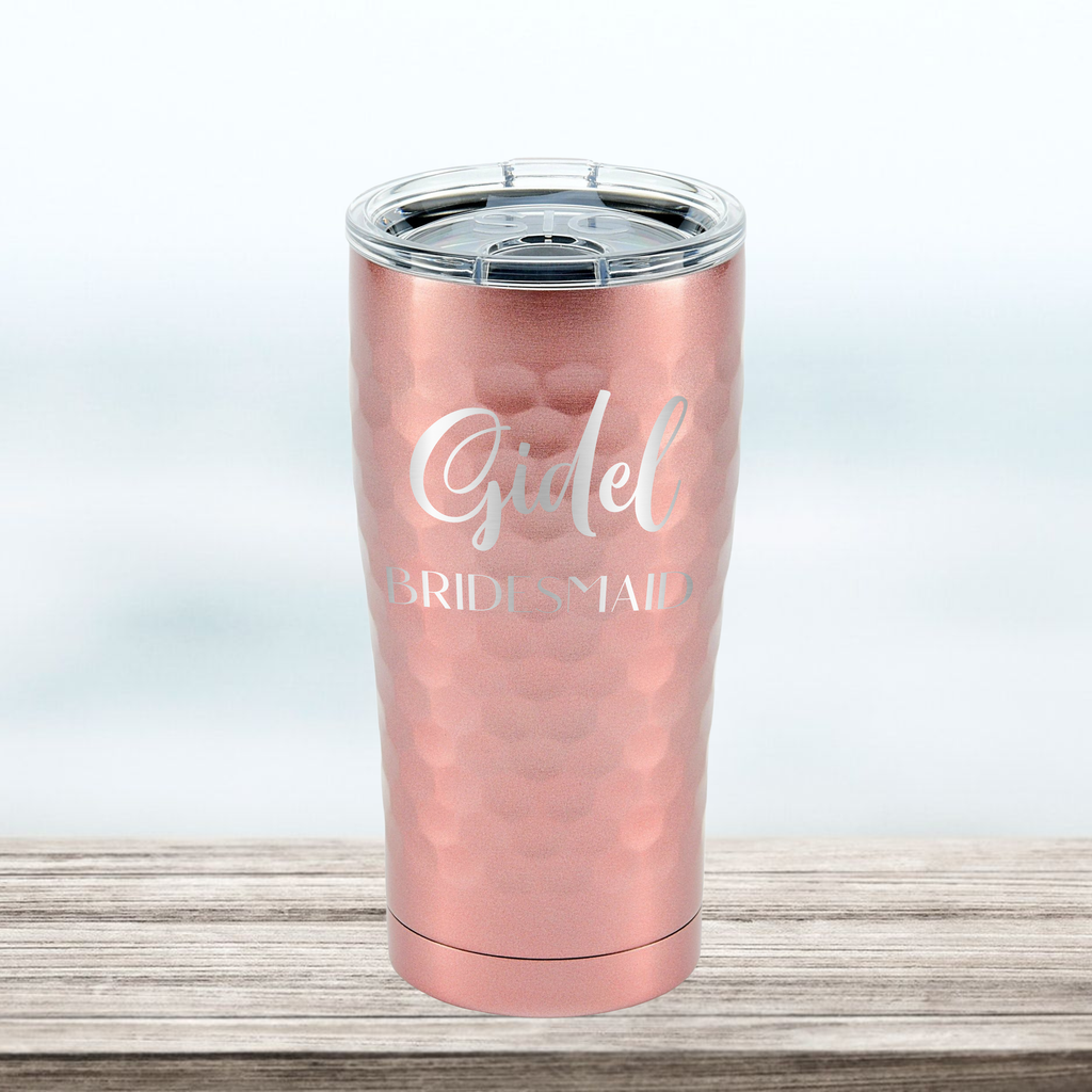 Bridesmaid & Groomsmen | 20 oz Engraved Tumbler with Lid | Personalized