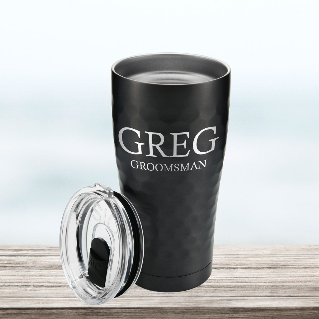 Groomsman & Bridesmaid | 20 oz Engraved Tumbler with Lid | Personalized