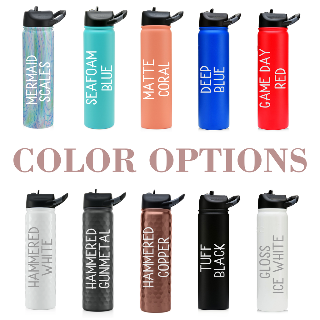 Strong as a Mother | Engraved 27 oz Stainless Steel Double-Walled Sports Water Bottle with Straw