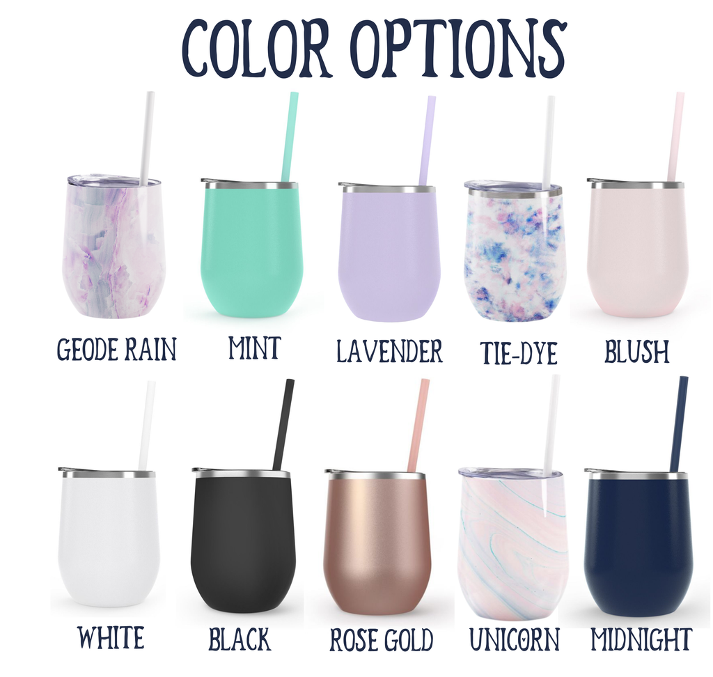 Funny Wine Tumblers Set | Engraved Wine Tumbler | Insulated Double-Walled Stainless Steel with Lid & Straw