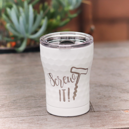 Monogram | 12 oz Engraved Tumbler with Lid | Coffee or Wine Cup