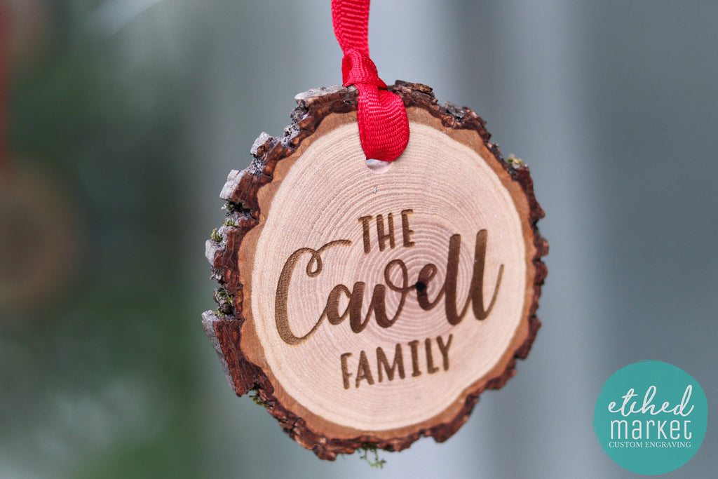 OUR FIRST CHRISTMAS Personalized Wooden Ornament, New Home Ornament, Housewarming gift, Rustic Wood Slice, Realtor Gift, 2022 ornament