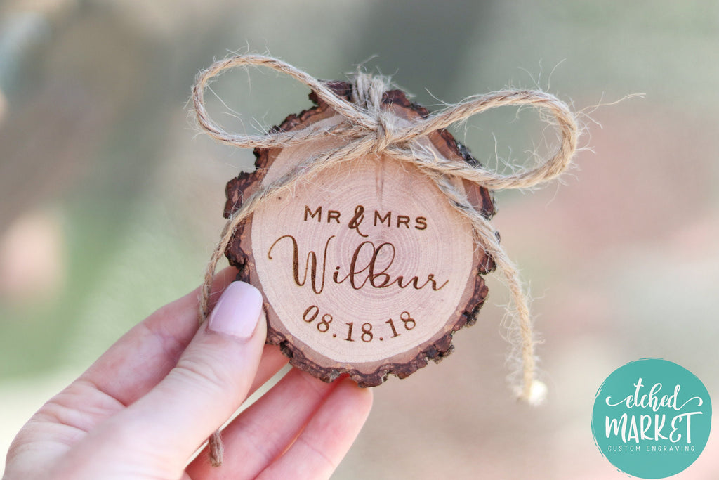 RUSTIC Ring Bearer Pillow Christmas Ornament - Wedding Ring Holder