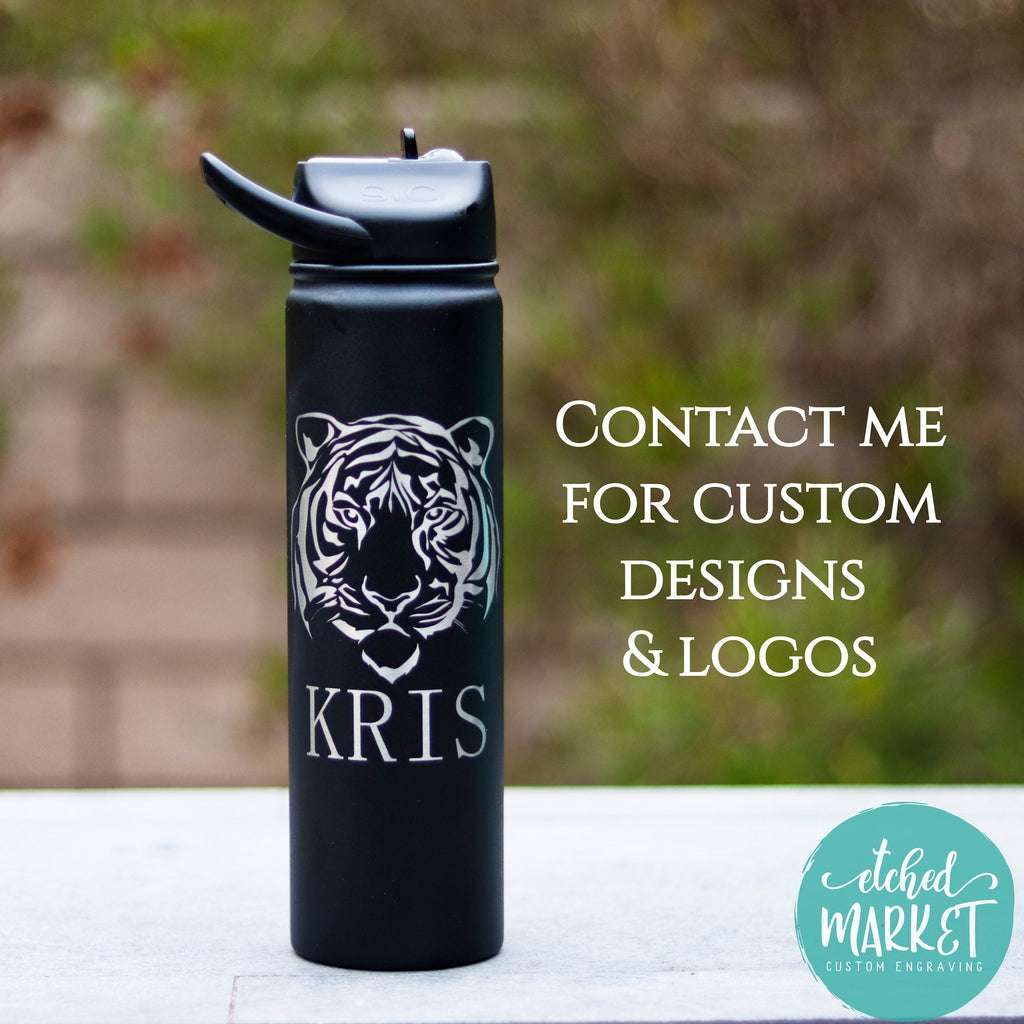 Summer Lovin' | Engraved 27 oz Stainless Steel Double-Walled Sports Water Bottle with Straw