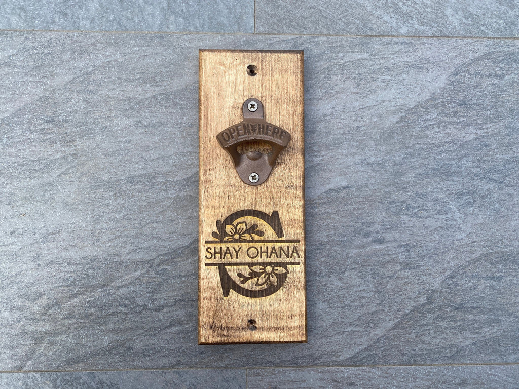 Custom Engraved Wood Bottle Opener | Personalized Gift | Gift for Him, Father's Day, Groomsmen, Best Man, Man Cave, beer outdoor bbq