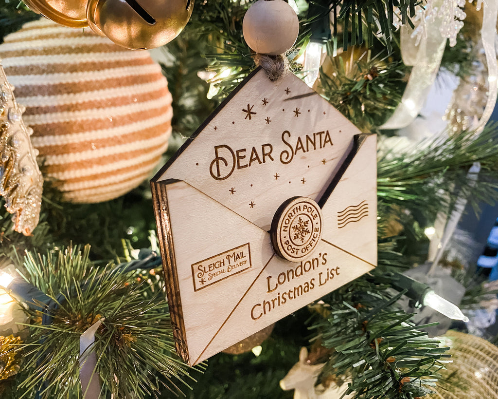 Santa Christmas List 3D Ornament, Personalized Wood, Laser-engraved, Customizable, Kid's Ornament,